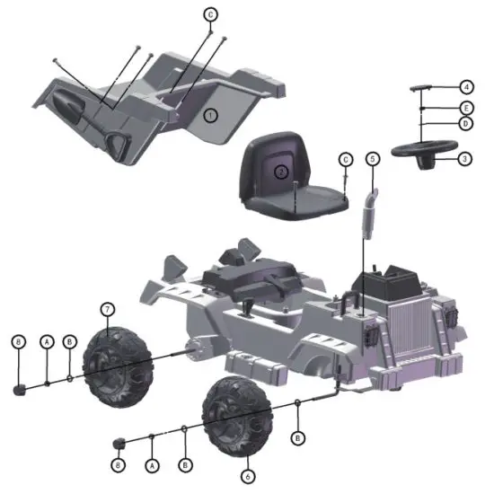 GYMAX GYM05243 Kids Ride On Dump Truck - Parts