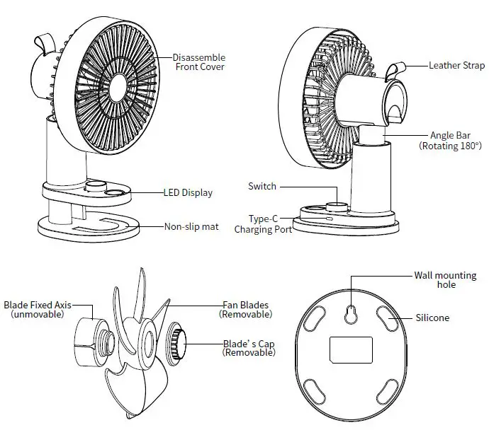 Shenzhen Cassvie Technology KF-01C Oscillating Clip Fan fig1