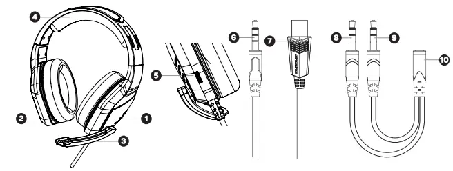 connect- IT- CHP-3610-BK- Gaming- Headphones -with -Microphone-FIG 3