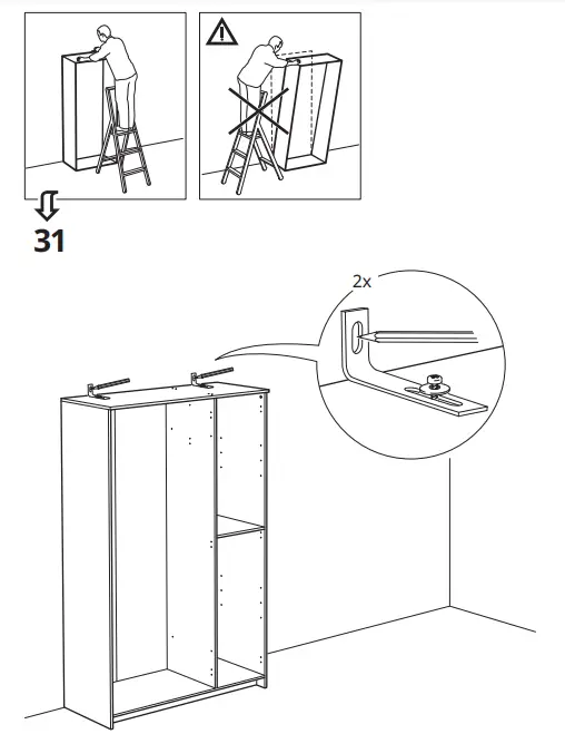 IKEA 404.079.22 BRIMNES Wardrobe with 3 Doors 22