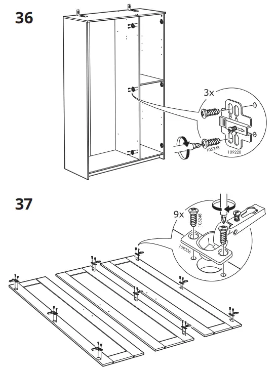 IKEA 404.079.22 BRIMNES Wardrobe with 3 Doors 26