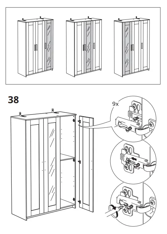 IKEA 404.079.22 BRIMNES Wardrobe with 3 Doors 27