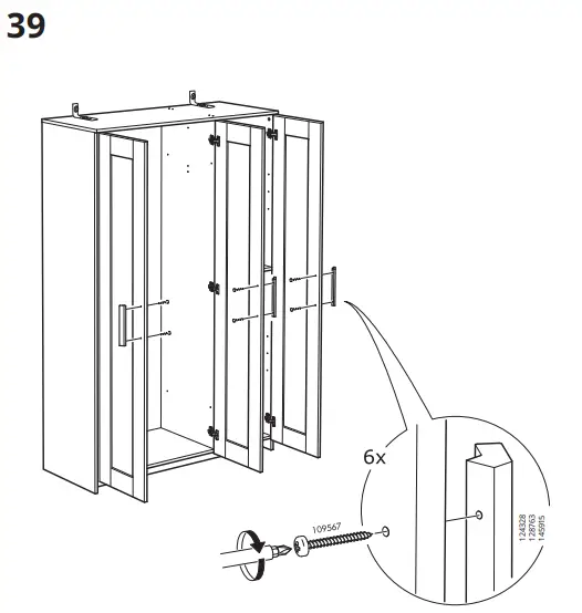 IKEA 404.079.22 BRIMNES Wardrobe with 3 Doors 28