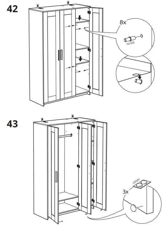 IKEA 404.079.22 BRIMNES Wardrobe with 3 Doors 30