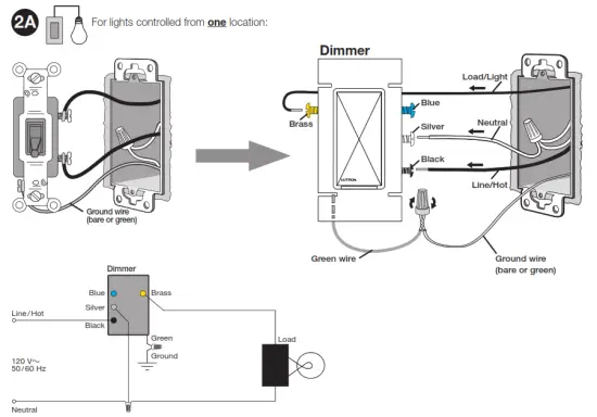LUTRON RA 6D WH 120V 50 60 Hz Dimmer - Fig2