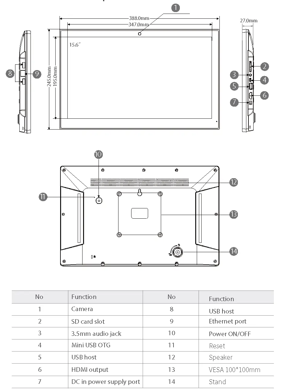 15.6" Exterior Components