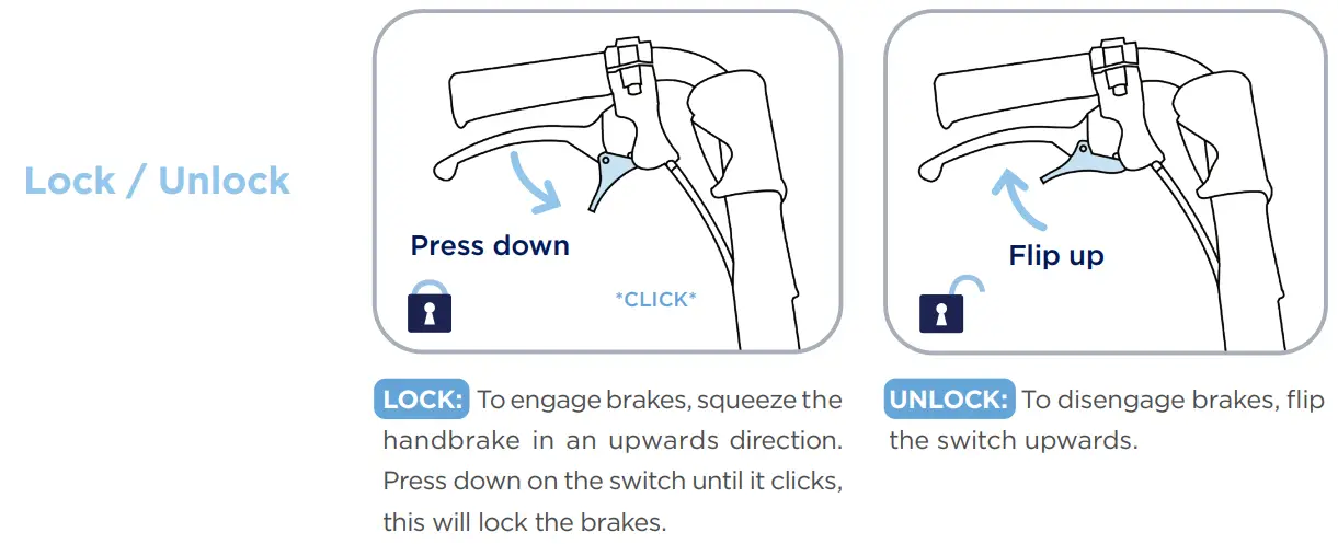 aspire MWS449800 Socialite Wheelchair User Manual - How to Lock Brakes