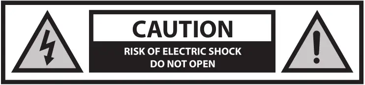 SHARP HT-SB147 2.0 Soundbar - Caution - RISK OF ELECTRIC SHOCK - DO NOT OPEN