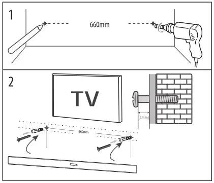 SHARP HT-SB147 2.0 Soundbar - Wall Mounting