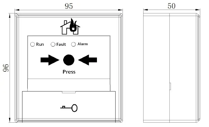 Yingkou Tiancheng Fire Protection Equipment J-SAP-TCSB5406W Wireless Digital Manual Call Point 1