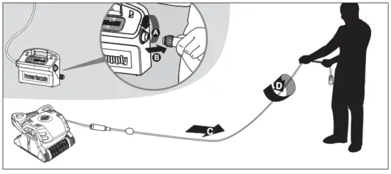 maytronics 9999096X USW Dolphin Wave 100 Inground Commercial Robotic Pool Cleaner - cable 1
