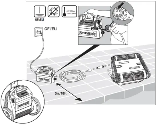 maytronics 9999096X USW Dolphin Wave 100 Inground Commercial Robotic Pool Cleaner - cable