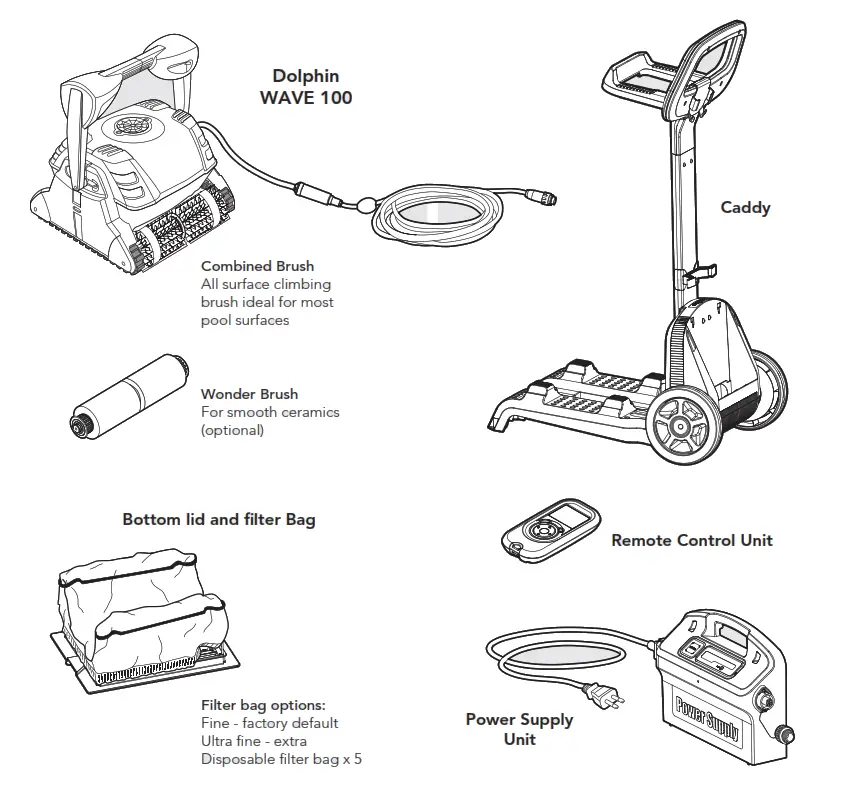 maytronics 9999096X USW Dolphin Wave 100 Inground Commercial Robotic Pool Cleaner - fig