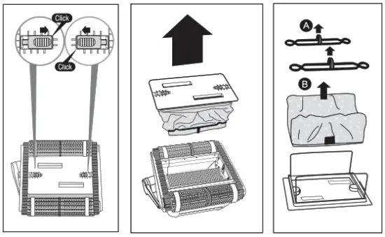 maytronics 9999096X USW Dolphin Wave 100 Inground Commercial Robotic Pool Cleaner - filter