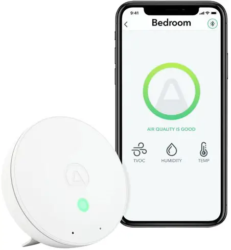 AIRTHINGS Wave Mini Indoor Air Quality Monitor with Mold Risk Indication