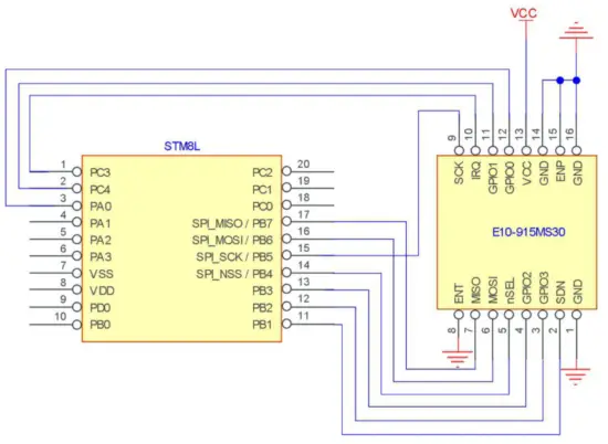 gSI4463 915MHz 1W SMD Wireless Module - circuit