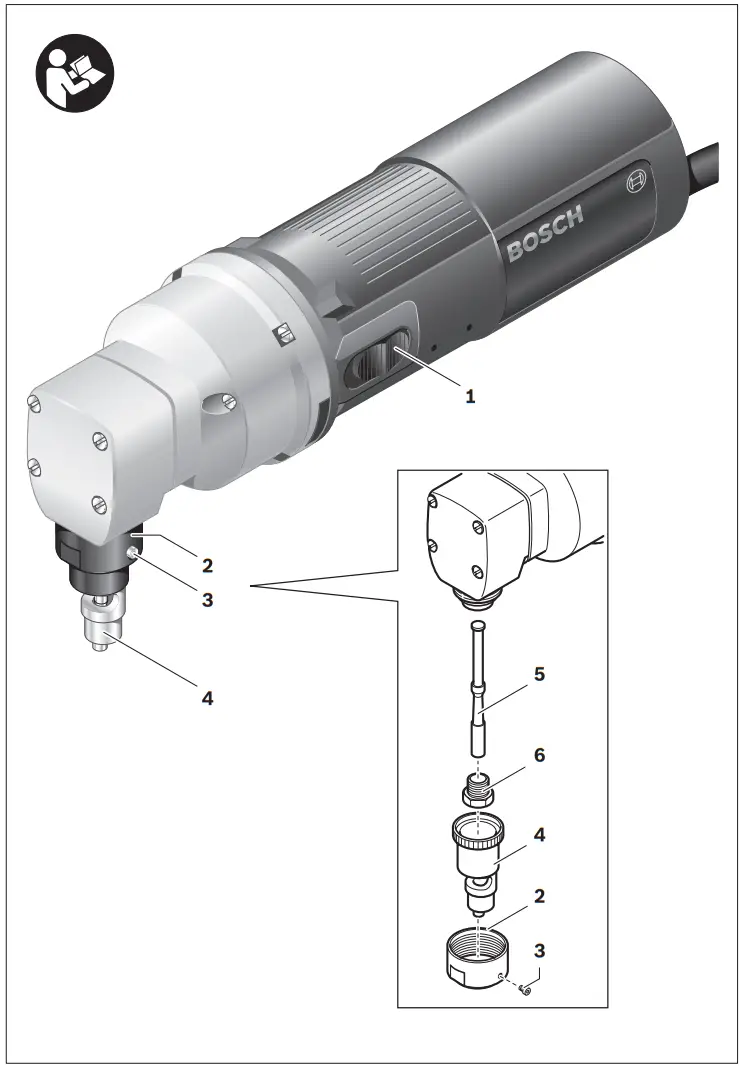BOSCH GNA 2.0 Professional 2 mm 2400 SPM 500W Nibbler parts