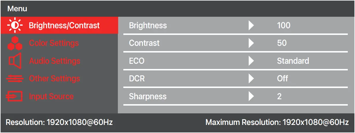 Y156FH7S - OSD Menu 3
