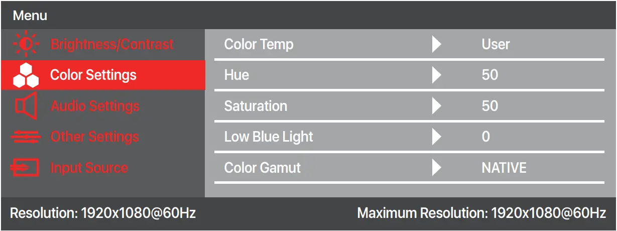 Y156FH7S - OSD Menu 4