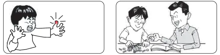 Keep hands away from moving parts