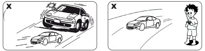 Never drive on roads used by real vehicles