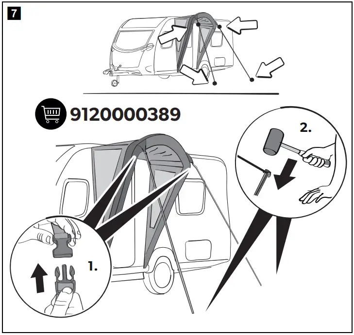 Portico AIR 180 S Side Wing Canopy Using the canopy