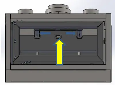 KEMLAN NZ CELESTIAL 900 Softwood with Fan - BAFFLE PLATE INSTALLATION 2