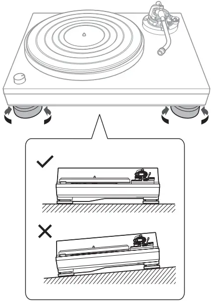 audio technica AT LP5X Fully Manual Direct Drive Turntable - Leveling the turntable
