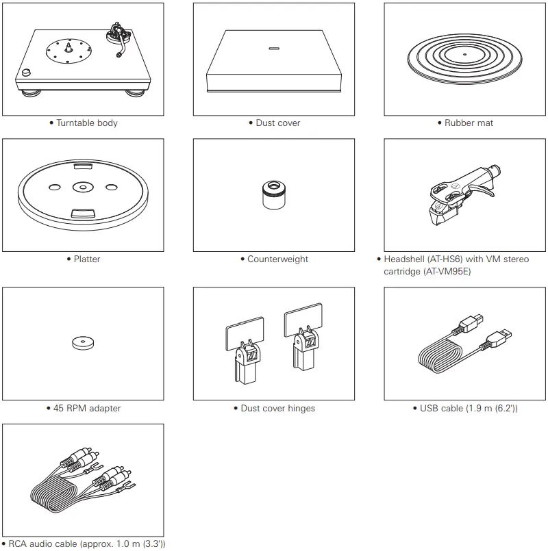 audio technica AT LP5X Fully Manual Direct Drive Turntable - Package contents