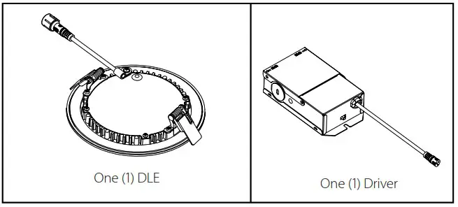 NICOR DLE63120SRDWH DLE Edge Lit Surface Mount LED Downlight - Whats In The Box