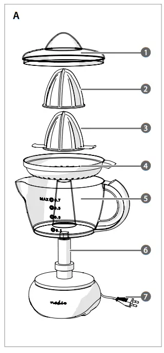nedis KAJC100CWT Citrus Press fig