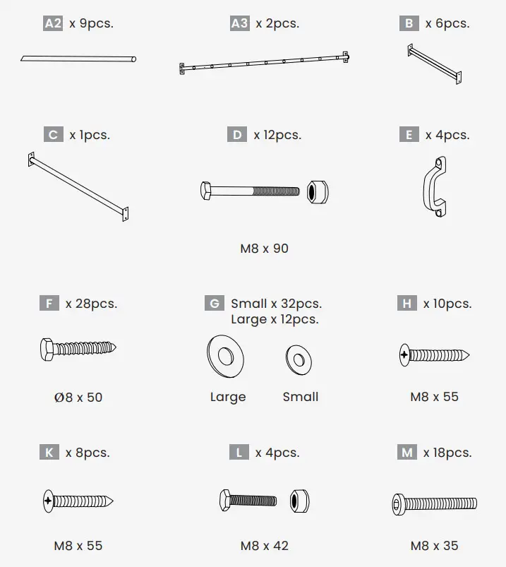 LIFESPAN 3m Amazon Monkey Bars- tools