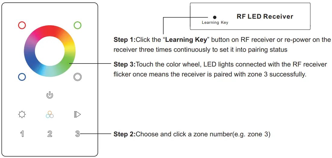 Pair with RF receiver