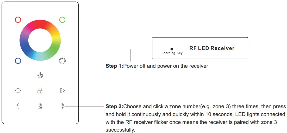 Pair with RF receiver