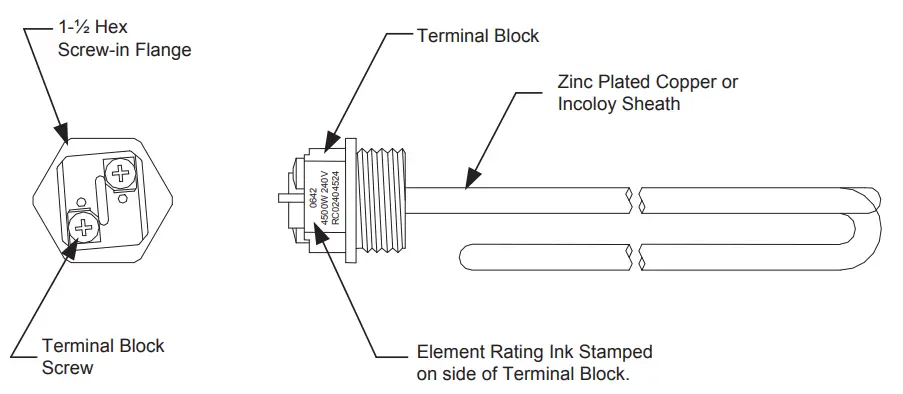 BRADFORD WHITE Medium Duty E32 Series Commercial Electric Water Heaters - Heating Element