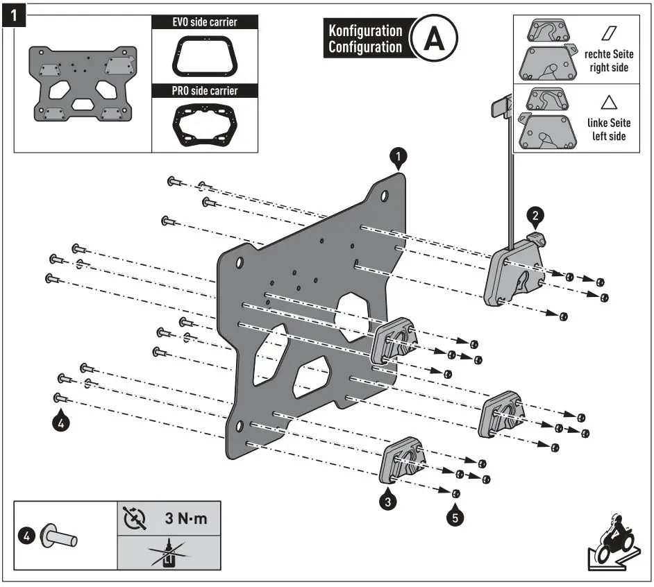 SW-MOTECH BC.SYS.01.889.20000 SysBag 30 Bag System Instruction Manual - Mounting