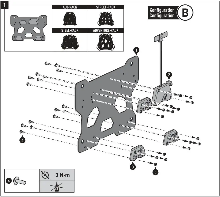 SW-MOTECH BC.SYS.01.889.20000 SysBag 30 Bag System Instruction Manual - Mounting