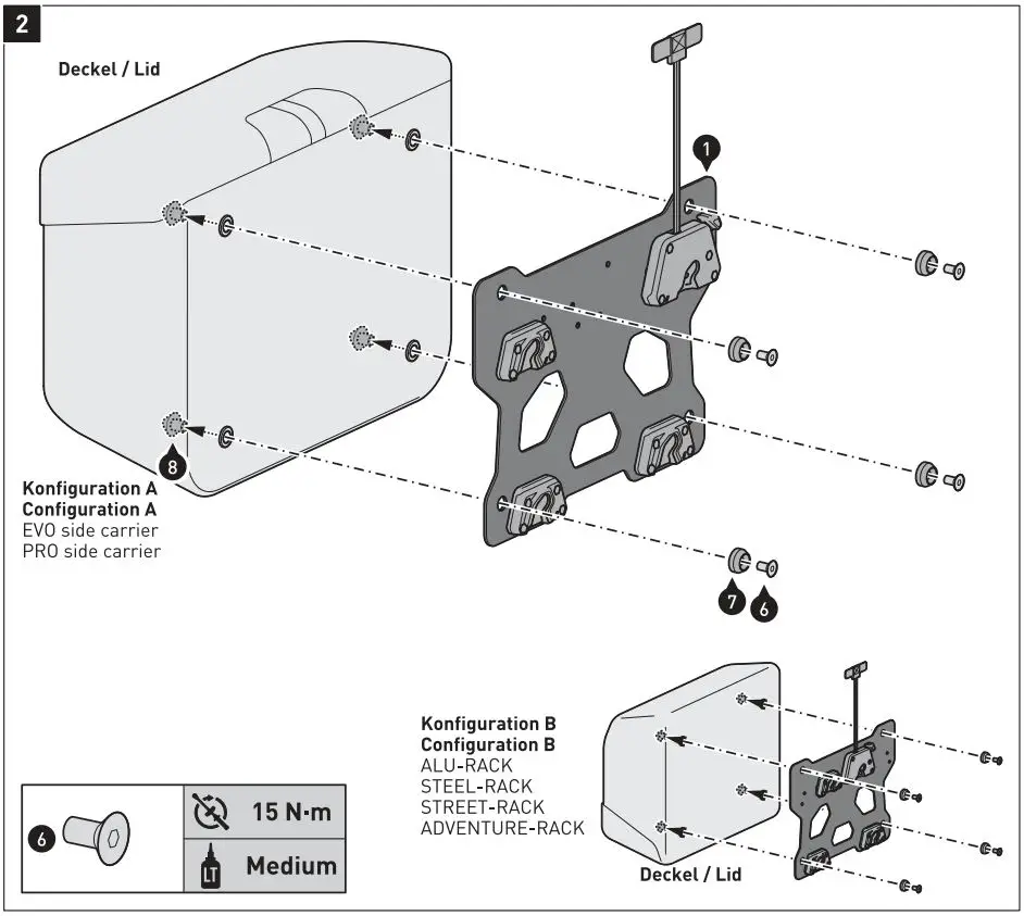 SW-MOTECH BC.SYS.01.889.20000 SysBag 30 Bag System Instruction Manual - Mounting