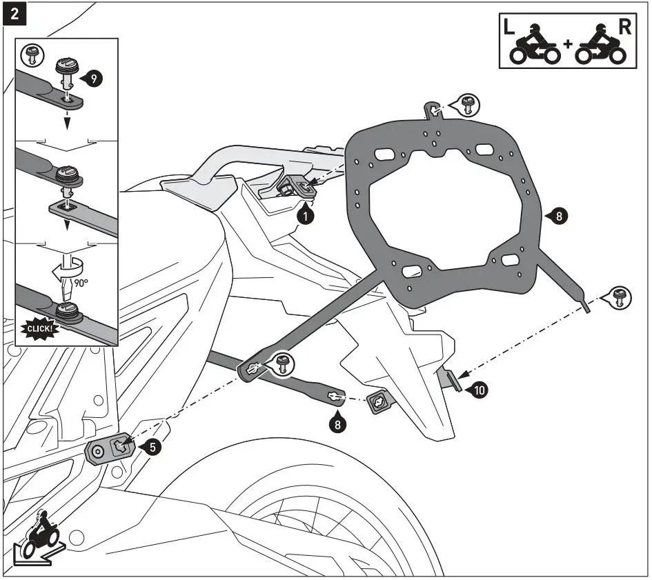 SW-MOTECH BC.SYS.01.889.20000 SysBag 30 Bag System Instruction Manual - Mounting