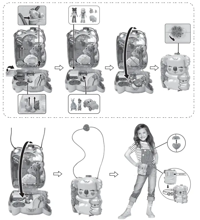 MATTEL GXC95 Polly Pocket Compact Koala Handbag Toy for Children - Fig 2