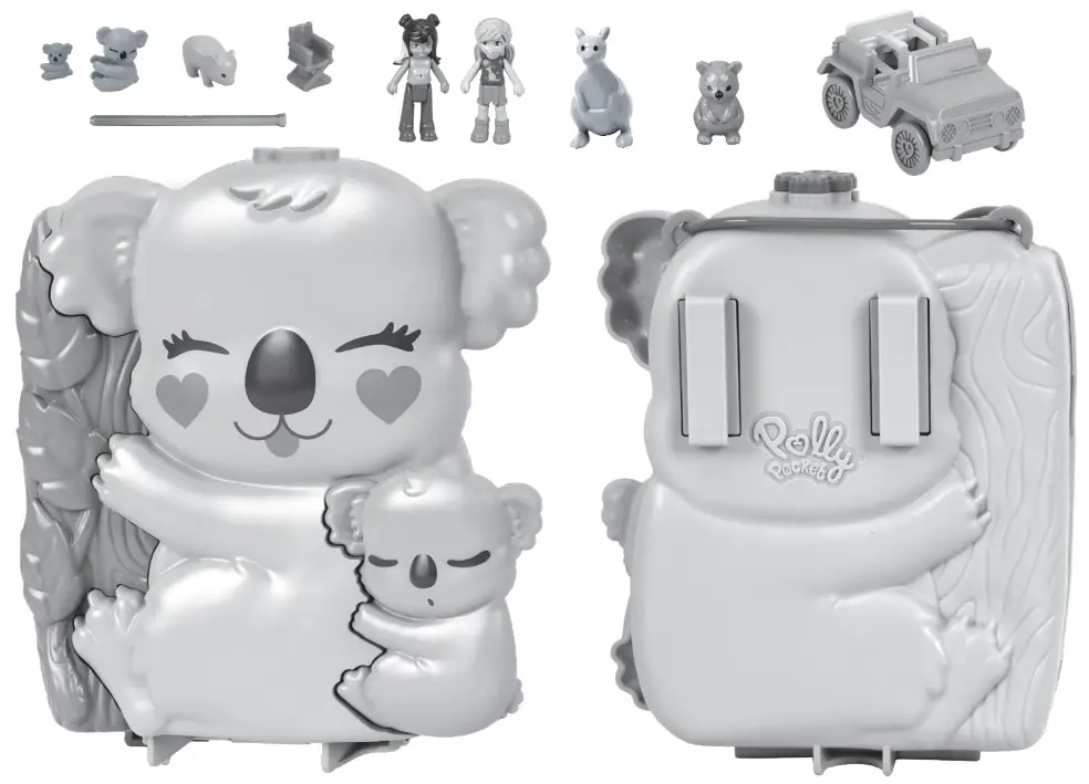 MATTEL GXC95 Polly Pocket Compact Koala Handbag Toy for Children