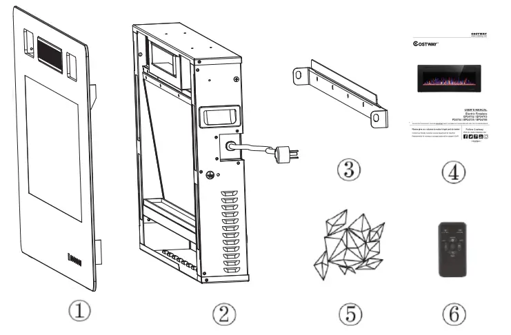 Gymax GYM05886 Electric Fireplace - Fig 1