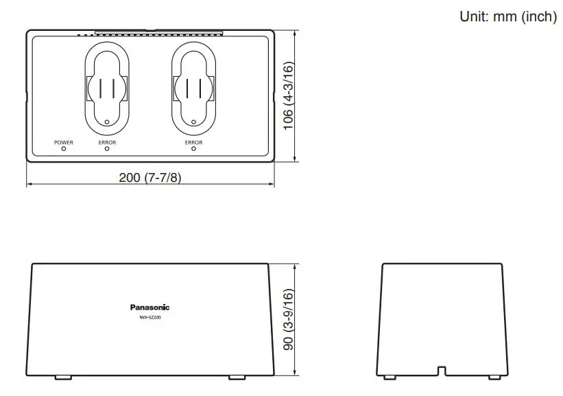Panasonic WX-SZ200P Wireless Microphone System User Guide - Dimensions