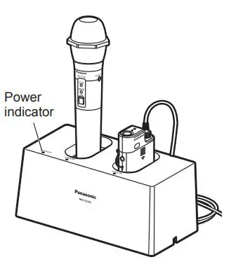 Panasonic WX-SZ200P Wireless Microphone System User Guide - Insert the microphone into the charger