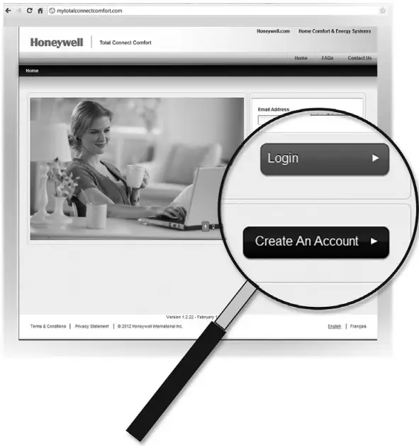 Open the Total Connect Comfort web site