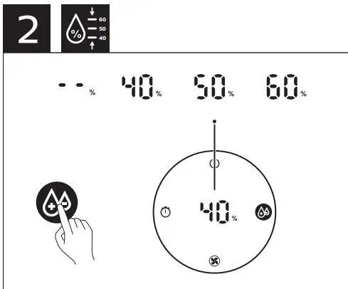 PHILIPS Humidifier 3000 Series 10 (up to 45 m² User Manual - Set target humidity level