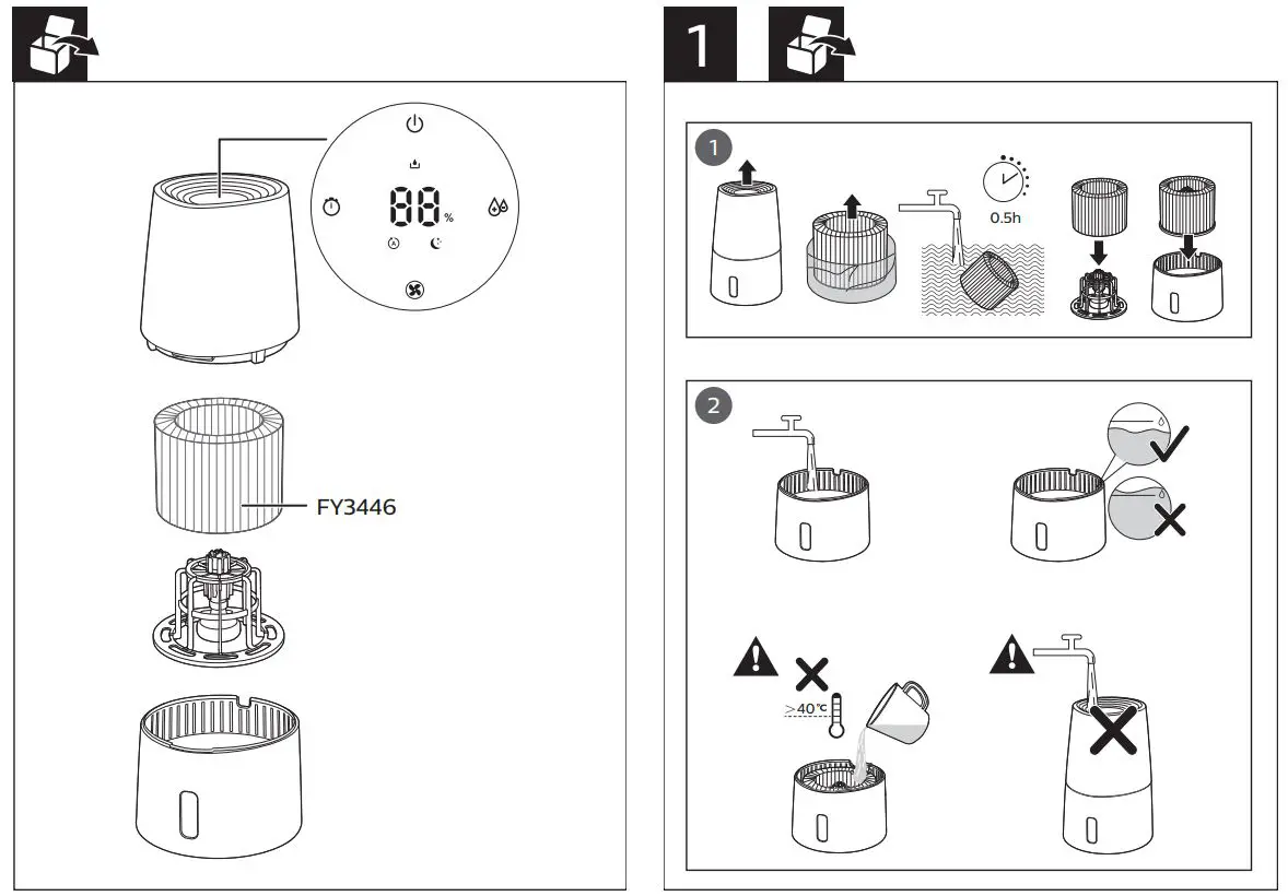 PHILIPS Humidifier 3000 Series 10 (up to 45 m² User Manual - What's in the box