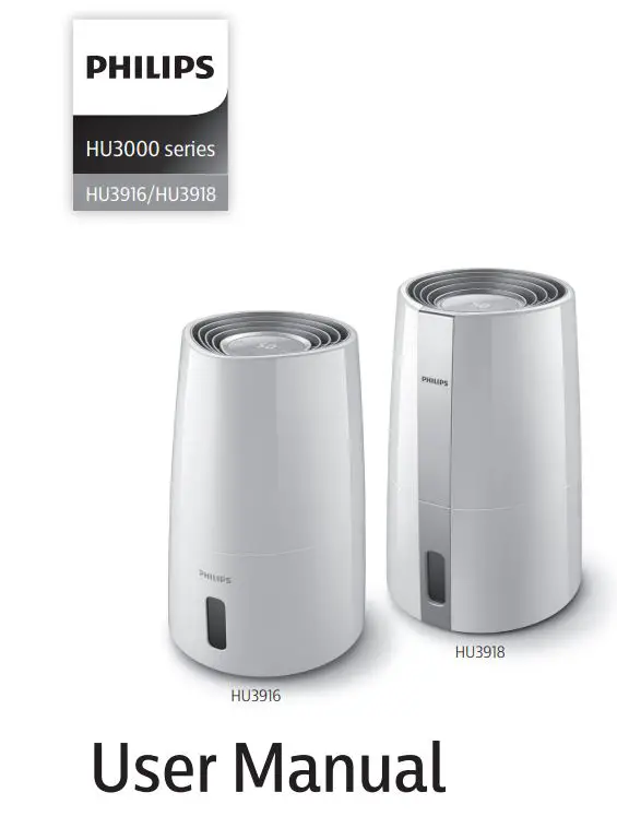 PHILIPS Humidifier 3000 Series 10 (up to 45 m² User Manual