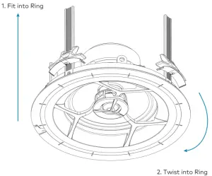 CRESTRON Ultimate 6.5 in. 2-Way All Weather In-Ceiling Speaker - metal lock 2
