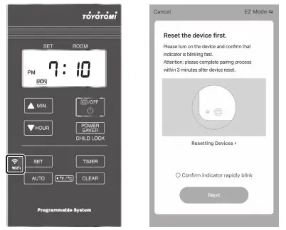 TOYOTOMI Laser 301 Heater - Instruction manual to connect and use the WiFi function 5